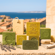 Load image into Gallery viewer, Authentic Marseille Soaps in a group photo