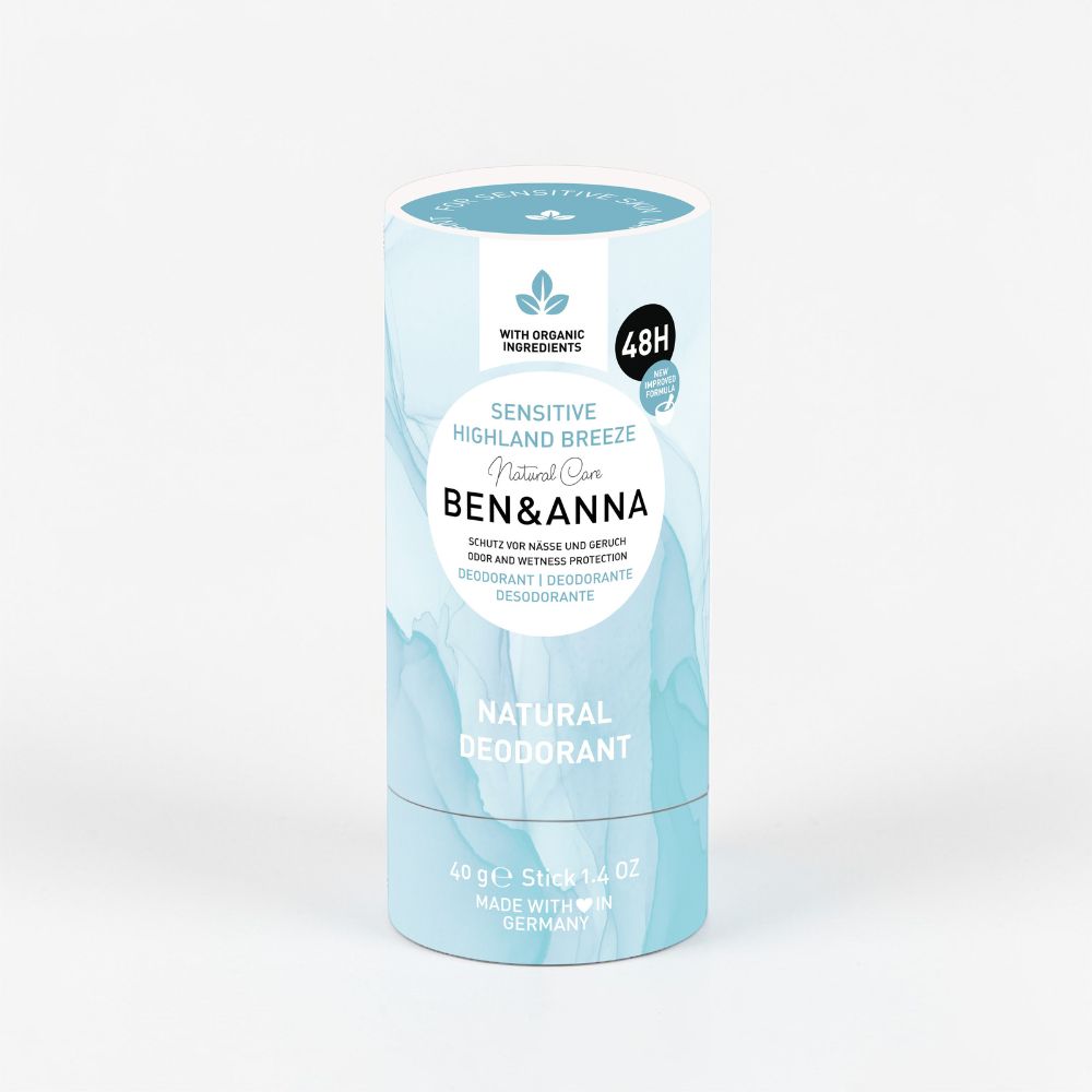 Ben & Anna Sensitive Natural Deodorant Paper Tube Highland Breeze 40g