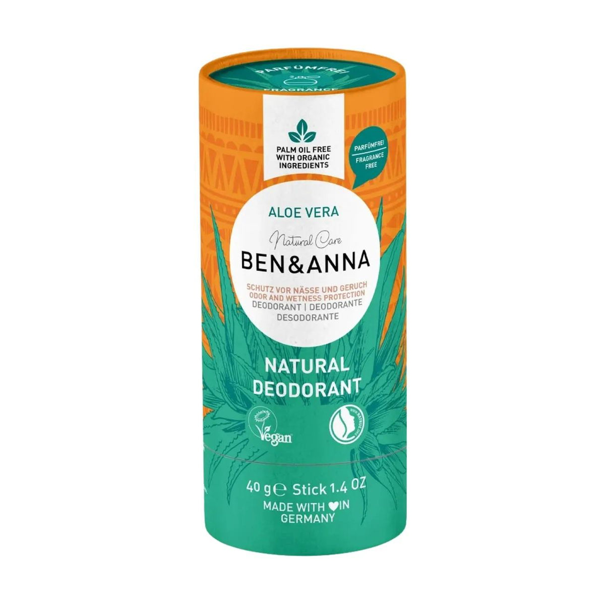 Ben & Anna Soda Deodorant Paper Tube - Aloe Vera Fragrance Free 40g