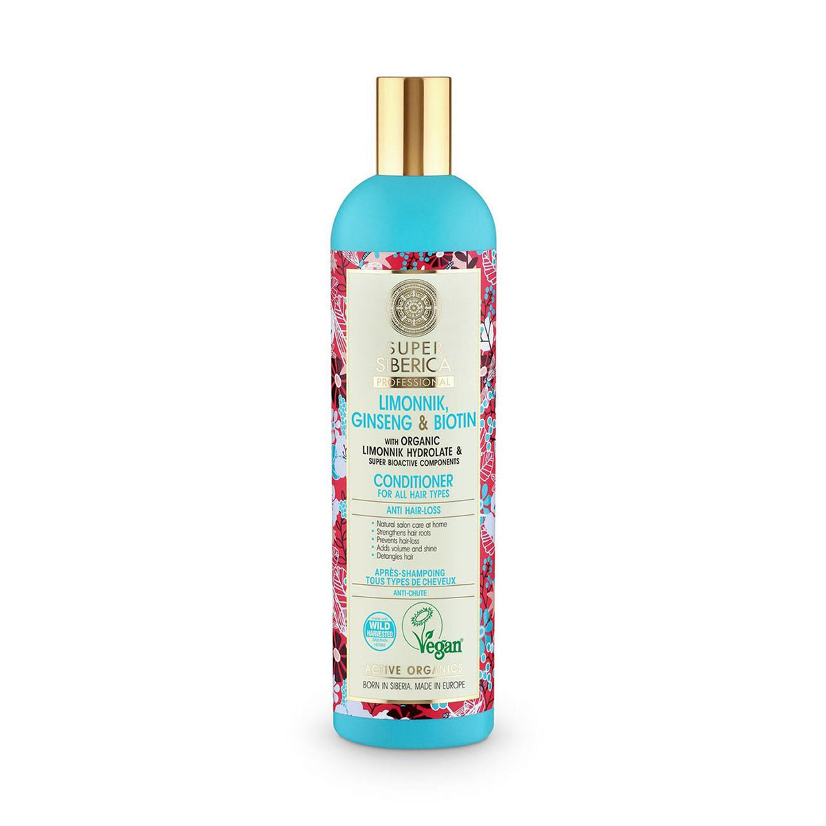 Super Siberica Conditioner All Hair Types Limonnik ginseng & biotin 400ml