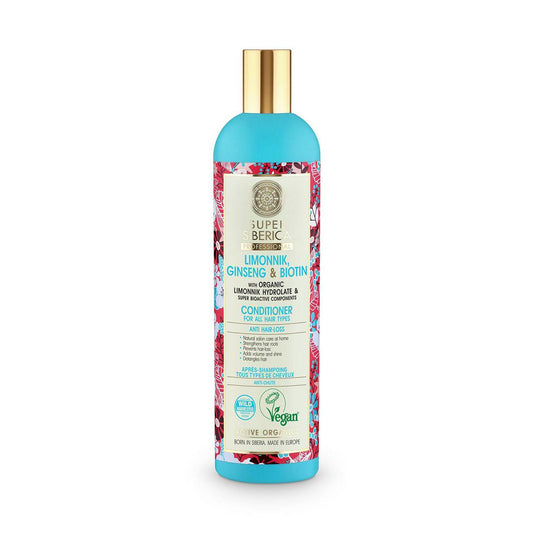 Super Siberica Conditioner All Hair Types Limonnik ginseng & biotin 400ml